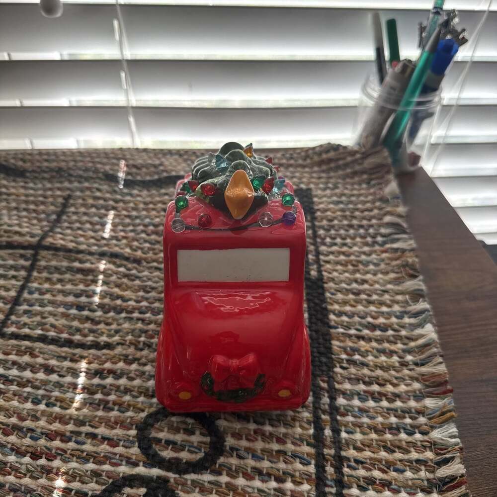 Mr. Christmas LED Lighted Ceramic Nostalgic Red Truck with Christmas Tree